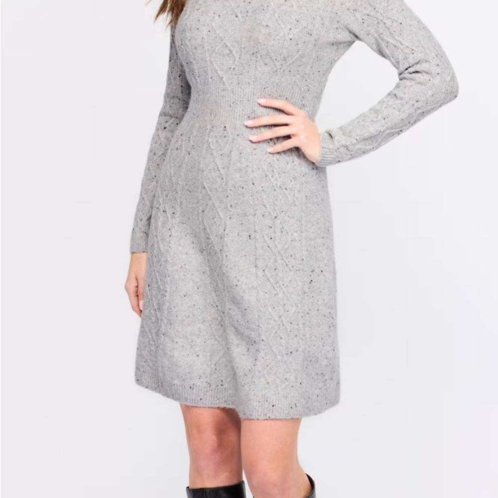 Lucky Brand Light Gray Long Sleeve Dress